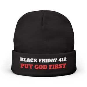 Black Friday 412 "Put God First" Knit Beanie